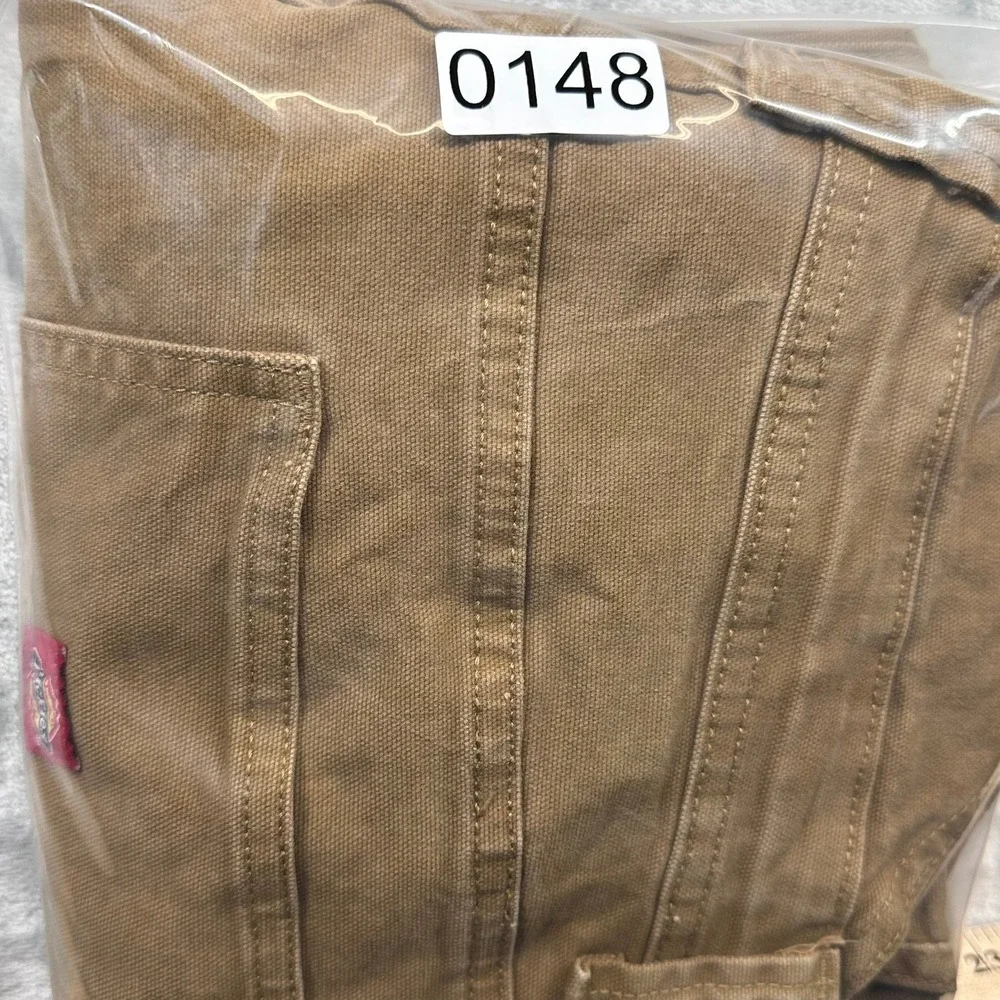 Dickies Overalls Mens 30x30 Brown Duck Canvas Double Knee Bib Workwear Dungarees - Picture 12 of 12